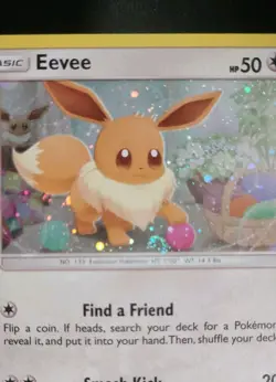 Pokemon Eevee SM184 - Black Star Holo Promo - Sun & Moon SWIRL DMG *SEE PICTURES - Image 1