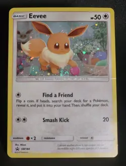 Pokemon Eevee SM184 - Black Star Holo Promo - Sun & Moon SWIRL DMG *SEE PICTURES - Image 2