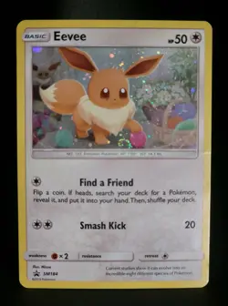 Pokemon Eevee SM184 - Black Star Holo Promo - Sun & Moon SWIRL DMG *SEE PICTURES - Image 3