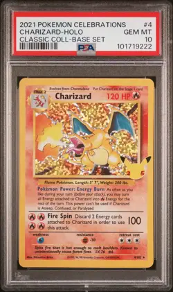 2021 Pokemon Celebrations Classic Collection Charizard #4 PSA 10 - Image 1