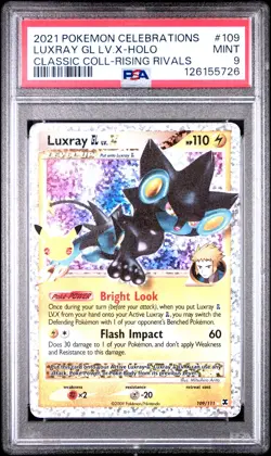 2021 POKEMON CELEBRATIONS CLASSIC COLL #109 LUXRAY GL LV.X-HOLO PSA 9 - Image 1