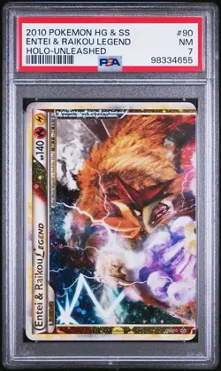 Pokemon Entei & Raikou Legend Holo HGSS Unleashed PSA 7 Ultra Rare #90&91 - Image 2