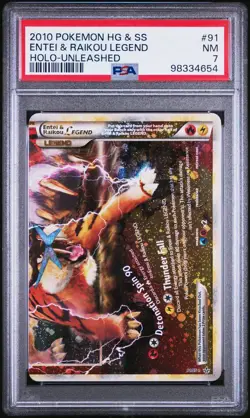 Pokemon Entei & Raikou Legend Holo HGSS Unleashed PSA 7 Ultra Rare #90&91 - Image 3