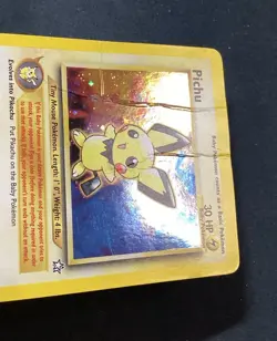 Pokemon Neo Genesis Pichu Holo Card 12/111 Unlimited Damaged See Pics - Image 2