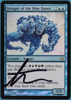 Bringer of the Blue Dawn FOIL Fifth Dawn NM Rare SIGNED CARD (442772) ABUGames - Image 1