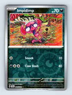 Impidimp SV07: Stellar Crown Common Reverse Holo 094/142 NM/LP Pokemon Cards - Image 1