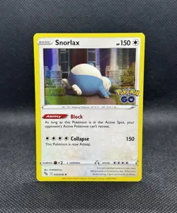 Snorlax 055/078 HOLO RARE Pokemon Go TCG Card NM Near Mint Foil Stamped 2022 - Image 1