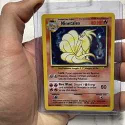 Pokemon Base Set Unlimited Ninetales 12/102 Holo Rare Vintage Pokemon Card LP - Image 1