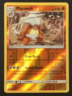 Pokemon TCG Marowak 91/214 SM Unbroken Bonds Reverse Holo Rare NM - Image 1