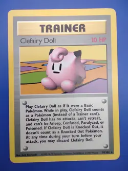 Pokemon Clefairy Doll MP Base Set 70/102 Rare Card TCG - Image 1