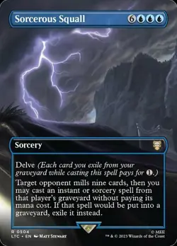 Near Mint, English - 1 x MTG Sorcerous Squall - Foil - Borderless Commander: Lor - Image 1