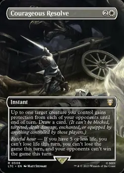 Near Mint, English - 1 x MTG Courageous Resolve - Foil - Borderless Commander: L - Image 1