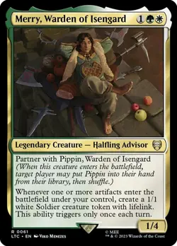 Near Mint, English - 4 x MTG Merry, Warden of Isengard Commander: Lord of the Ri - Image 1