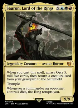 Near Mint, English - 2 x MTG Sauron, Lord of the Rings - Foil Commander: Lord of - Image 1