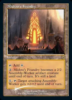 Near Mint, English - 1 x MTG Mishra's Foundry - Foil - Buy-a-Box Promo The Broth - Image 1