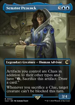 Near Mint, English - 1 x MTG Senator Peacock - Borderless Ravnica: Clue Edition - Image 1