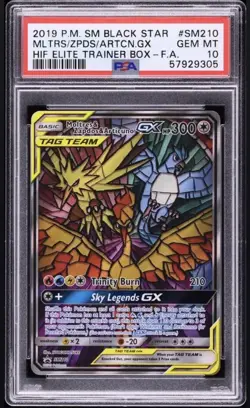 2016-19 Pokemon Black Star Promos Moltres Zapdos Articuno Tag Team #SM210 PSA 10 - Image 1