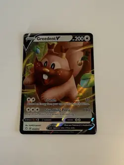 Pokemon TCG Greedent V Shining Fates 053/072 Holo Ultra Rare - Image 1