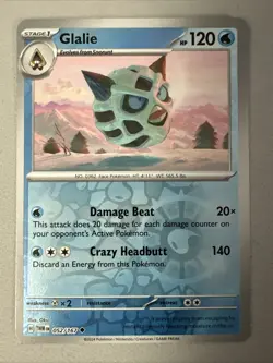 Pokemon TCG * SV Twilight Masquerade * 52/167 Glalie REVERSE HOLO Uncommon * NM - Image 1