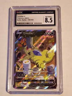 Pokemon TCG Graded CGC 8.5 Battle Styles Tyranitar V 155/163 Alt Art - Image 1