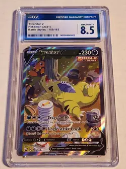 Pokemon TCG Graded CGC 8.5 Battle Styles Tyranitar V 155/163 Alt Art - Image 2