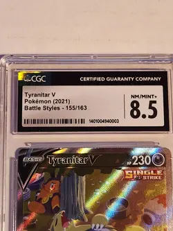 Pokemon TCG Graded CGC 8.5 Battle Styles Tyranitar V 155/163 Alt Art - Image 4