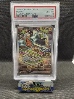 2025 POKEMON DRI EN-DESTINED RIVALS ILLUSTRATION RARE #197 ROTOM PSA 10 - Image 1