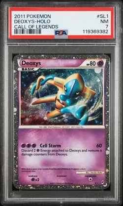2011 Pokemon Deoxys SL1 Call of Legends Holo Shiny Secret PSA 7 NM - Image 3