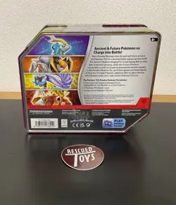 Pokemon Paradox Destinies Tin-Gouging Fire ex Tin w/5 Booster Packs New/Sealed - Image 2