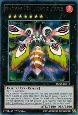 Number 28: Titanic Moth - DUSA-EN013 - Ultra Rare - 1st Edition Yugioh - Image 1