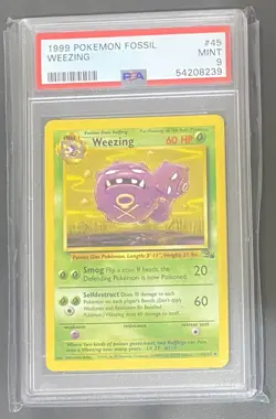 Weezing 45/62 PSA 9 1999 Fossil | MINT | Pokemon Trading Card TCG - Image 1