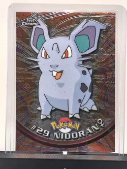 2000 Pokemon Topps Chrome Series 1 Nidoran (F) Base Holo #29 NM - Image 2