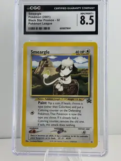 Smeargle 32/53 Wotc Black Star Promo Regular Pokemon CGC 8.5 NM/ MINT+ - Image 1