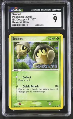 CGC 9 Seedot 2005 EX Deoxys 71/107 Reverse Holo STAMPED Pokemon Card - Image 1