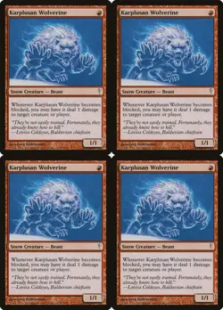 4x MTG 2006 KARPLUSAN WOLVERINE - SNOW BEAST CREATURE - MAGIC CARD x4 copies - Image 1