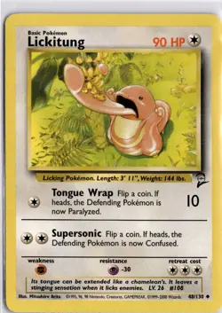 Pokemon TCG Lickitung Base Set 2 48/130 Regular Trading Card TCG WOTC - Image 3