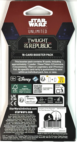 🔥 STAR WARS UNLIMITED - Twilight of the Republic Booster Pack w/16 Cards 🔥 - Image 2