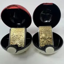 Gold Charizard & Poliwhirl Burger King Pokemon Promo 23K Metal Plated Card - Image 1