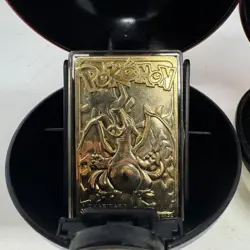 Gold Charizard & Poliwhirl Burger King Pokemon Promo 23K Metal Plated Card - Image 2