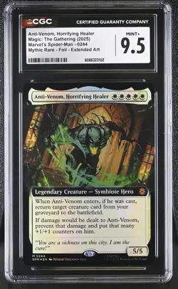 ANTI-VENOM, HORRIFYING HEALER Marvel's Spider-Man Extended Art Foil CGC 9.5 MTG - Image 1
