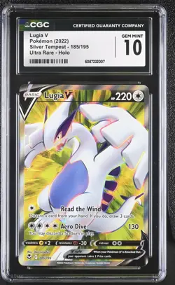 2022 POKEMON SWSH SILVER TEMPEST #185 LUGIA V FULL ART CGC 10 - Image 1