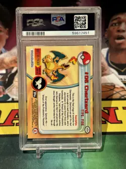 1999 TOPPS POKEMON TV #6 CHARIZARD PSA 9 Graded Slab Black Topps Logo Vintage - Image 2