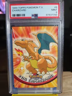 Topps Charizard #06 Pokemon TV Animation Green Logo PSA 9 - Image 2