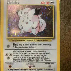 CLEFAIRY 1999 POKEMON BASE SET RARE HOLO 5/102 - Image 5