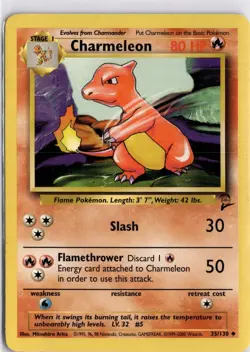 Charmeleon 35/130 Uncommon Non Holo 2000 Base Set 2 Pokemon TCG - Image 3