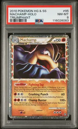 Machamp-Holo Triumphant Pokemon Heartgold & Soulsilver Triumphant 95 PSA 8 - Image 1