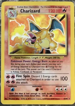 Pokemon TCG Charizard Base Set 4/102 Holo Unlimited Holo Rare - Image 1