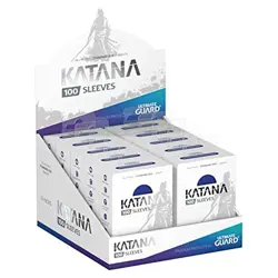 Ultimate Guard Katana Sleeve Standard Size Blue 100 Cards x 10 Card Sleeves with - Image 1