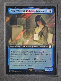 MTG Piper Wright, Publick Reporter Extended Art Surge Foil R 907 UB: Fallout - Image 1