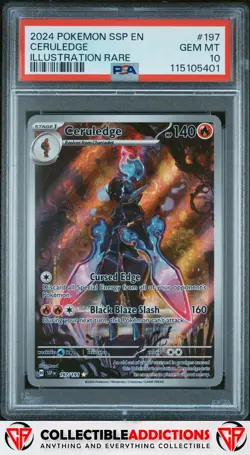 2024 Pokemon Ssp En-Surging Sparks #197 Ceruledge Illustration Rare PSA 10 - Image 1